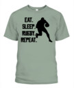 Eat Sleep Rugby Repeat Shirt – Unisex T-Shirt & Tank Top for Rugby Lovers & Players