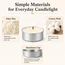Set of Unscented Candles with a Consistent Burn Time.