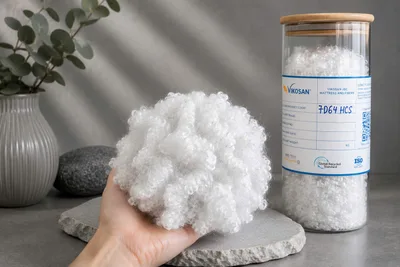 Recycled Polyester Hollow Conjugated Siliconized Staple Fiber 7D 64 HCS for High-End Mattress from Vietnam