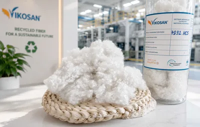 White Recycled Polyester Hollow Conjugated Siliconized Fiber 7D 32 HCS Cheap Price from Vietnam