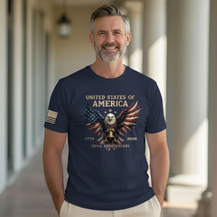 Vintage USA 250th Anniversary Eagle Comfort Colors Shirt, Liberty Bell 1776-2026 Tee, Independence Day 2026 Patriotic Gift