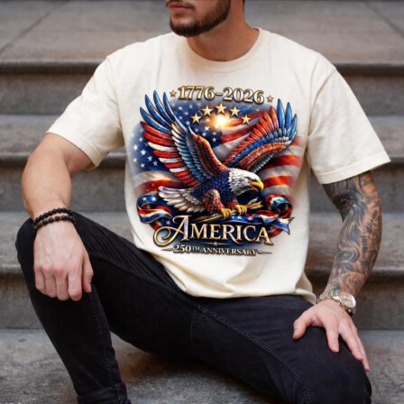 Vintage USA 250th Anniversary Eagle Comfort Colors Shirt, America 250 Tee, Independence Day 2026 Gift