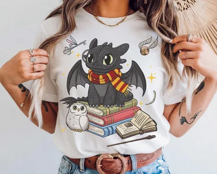 Cute Dragon Graphic Oversized T-Shirt – Fantasy Book Lover Unisex Tee