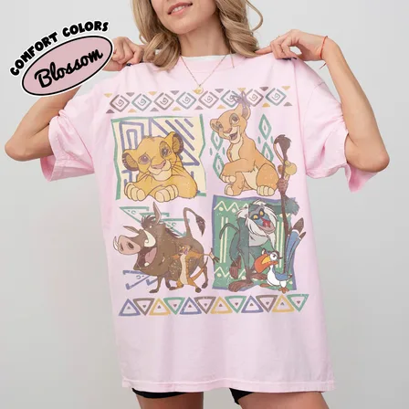 Classic Safari Cartoon Inspired Tee, Retro Vintage Animal Friends Shirt
