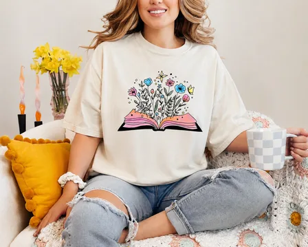 Comfort Colors Floral Retirement Shirt for Teachers 'A New Chapter Begins' Retired Gift