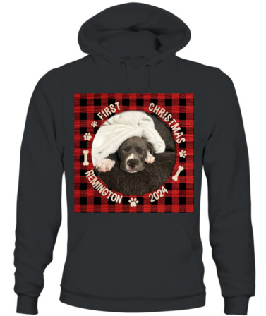 🐶 Personalized First Christmas Dog Hoodie – Custom Pet Photo Holiday Outfit 🎄