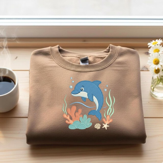 Dolphin Sweatshirt – Ocean Sea Life Coastal Summer