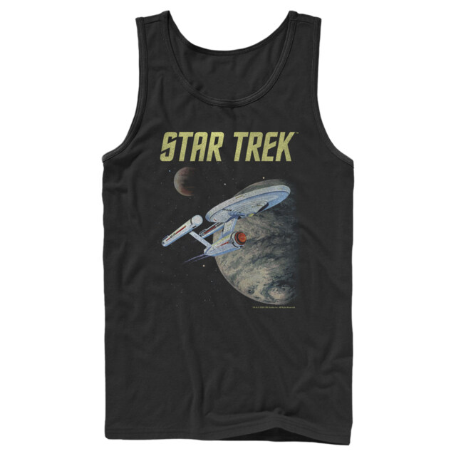 Men's Star Trek: The Original Series USS Enterprise Discovering New Worlds In Space  Adult Tank Top