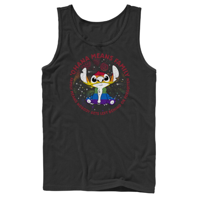 Men's Lilo & Stitch Ohana Rainbow Pride  Adult Tank Top