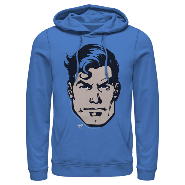 Men's Superman Classic Clark Kent Portrait  Adult Pull Over Hoodie