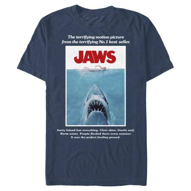 Men's Jaws Retro Poster  Adult T-Shirt