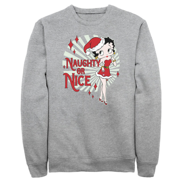 Men's Betty Boop Christmas Naughty or Nice Betty  Adult Sweatshirt
