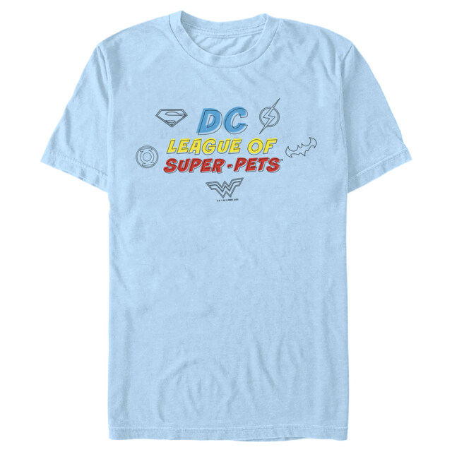 Men's DC League of Super-Pets Logo Doodle  Adult T-Shirt