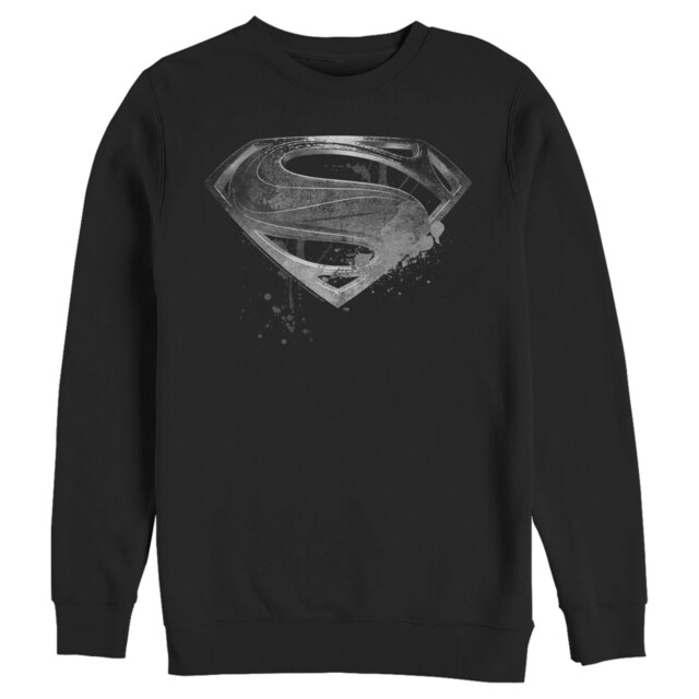 Men's Zack Snyder Justice League Superman Silver Logo  Adult Sweatshirt