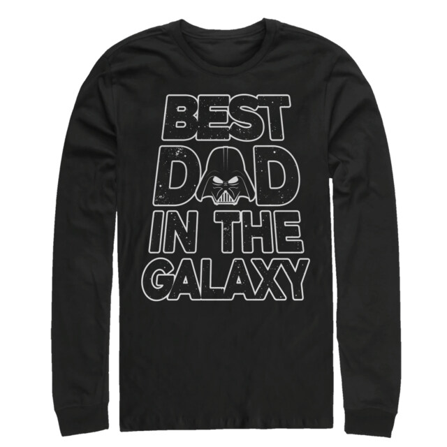 Men's Star Wars Father's Day Best Dad Darth Vader Helmet  Adult Long Sleeve Shirt