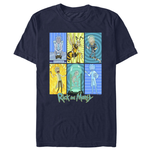 Men's Rick And Morty The Many Forms of Rick  Adult T-Shirt