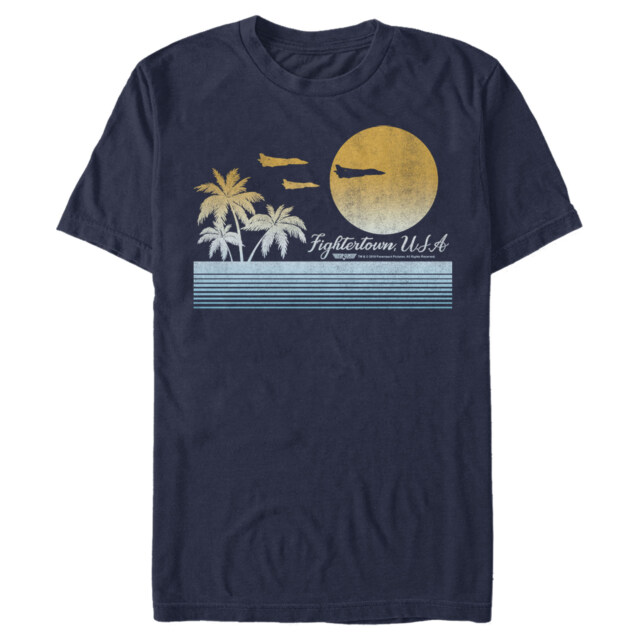 Men's Top Gun Retro Landscape Fightertown, USA  Adult T-Shirt
