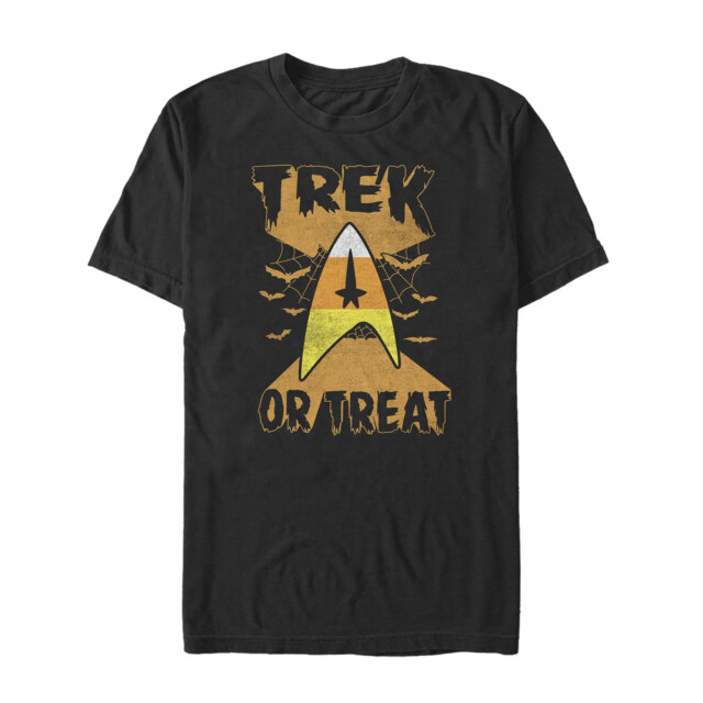 Men's Star Trek Halloween Trek or Treat Candy Corn  Adult T-Shirt