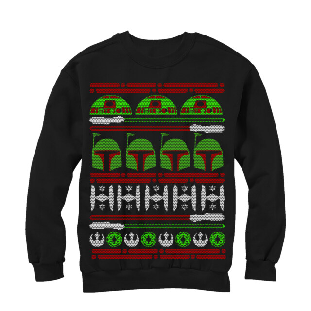 Men's Star Wars Ugly Christmas Boba Fett  Adult Sweatshirt