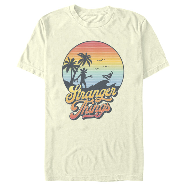 Men's Stranger Things Retro Demogorgon at the Beach  Adult T-Shirt