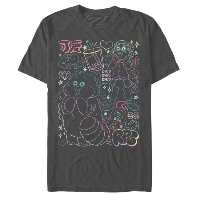 Men's Turning Red Neon Doodles Mei Lee  Adult T-Shirt