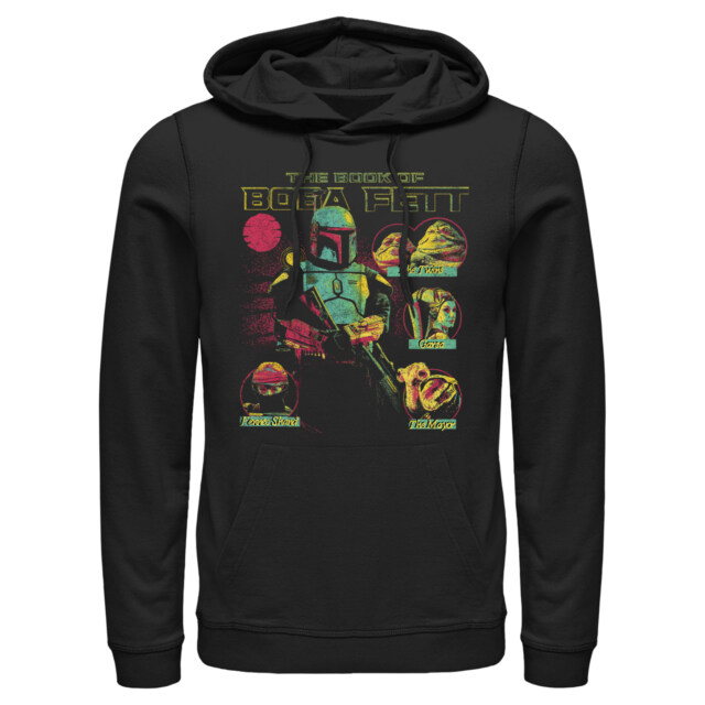 Men's Star Wars: The Book of Boba Fett Distressed Character Line-up  Adult Pull Over Hoodie