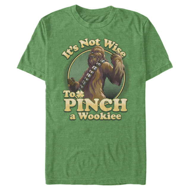 Men's Star Wars St. Patrick's Day It's Not Wise To Pinch A Wookie  Adult T-Shirt