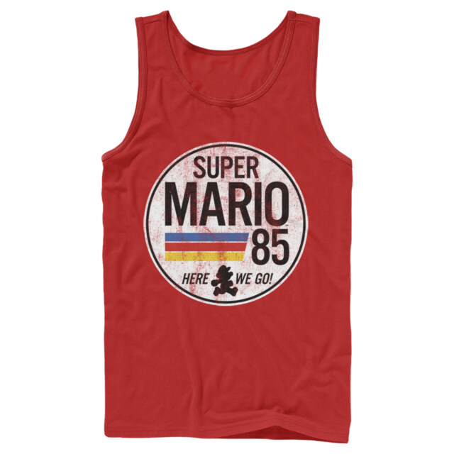 Men's Nintendo Super Mario Retro Rainbow Ring  Adult Tank Top