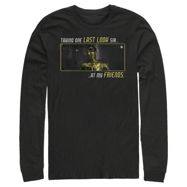 Men's Star Wars: The Rise of Skywalker C-3PO One Last Look  Adult Long Sleeve Shirt