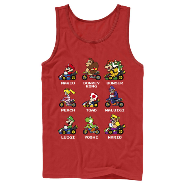 Men's Nintendo Mario Kart Cast  Adult Tank Top
