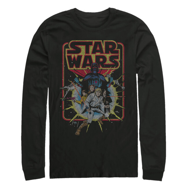 Men's Star Wars Retro Explosion  Adult Long Sleeve Shirt