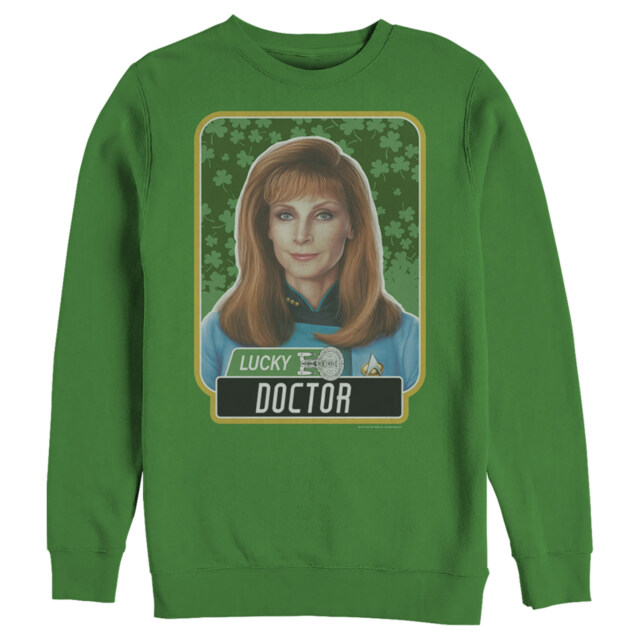 Men's Star Trek: The Next Generation St. Patrick's Day Lucky Doctor Beverly Crusher  Adult Sweatshirt