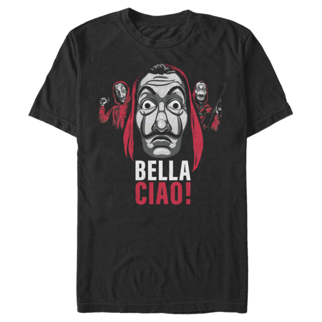 Men's Money Heist Bella Ciao Masked Criminals  Adult T-Shirt