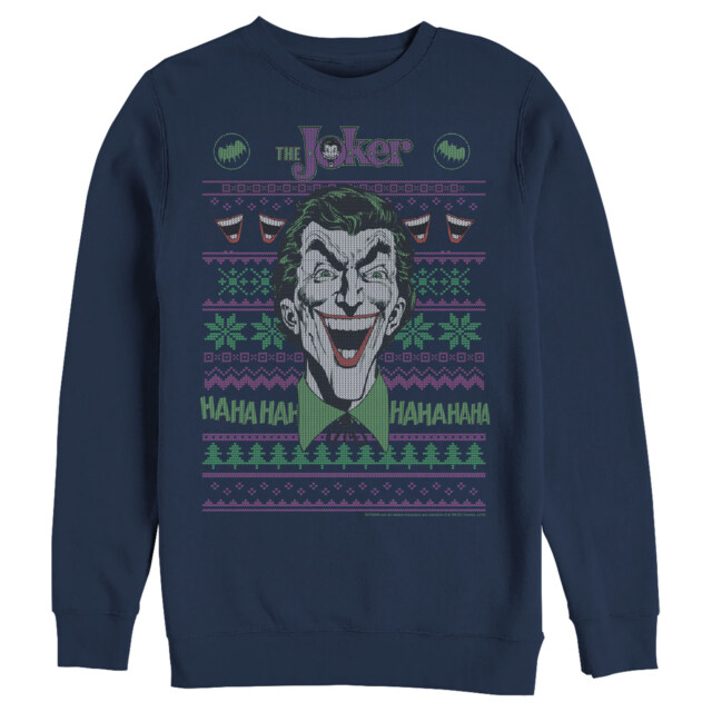 Men's Batman Ugly Christmas Joker Laugh  Adult Sweatshirt