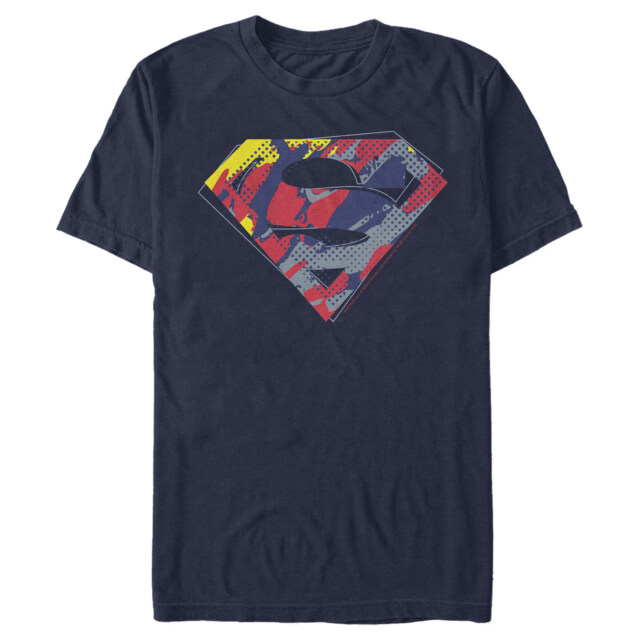 Men's Superman Logo Paint Splatter  Adult T-Shirt