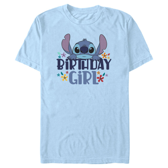 Men's Lilo & Stitch Birthday Girl Stitch  Adult T-Shirt