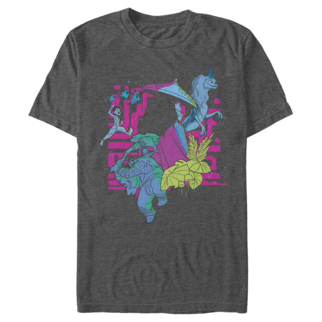 Men's Raya and the Last Dragon Colorful Characters in Action  Adult T-Shirt