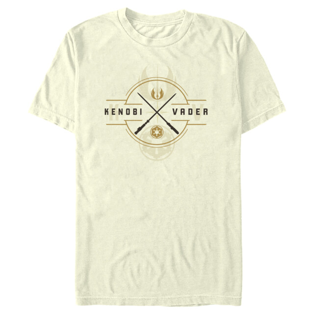 Men's Star Wars: Obi-Wan Kenobi Vader and Kenobi Lightsaber Crest  Adult T-Shirt