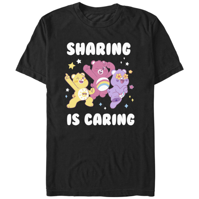 Men's Care Bears Sharing Is Caring Bears  Adult T-Shirt