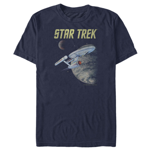 Men's Star Trek: The Original Series USS Enterprise Discovering New Worlds In Space  Adult T-Shirt