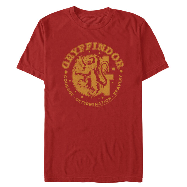 Men's Harry Potter Gryffindor Courage, Determination, and Bravery  Adult T-Shirt