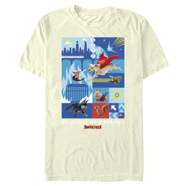 Men's DC League of Super-Pets Battle Ready Poster  Adult T-Shirt