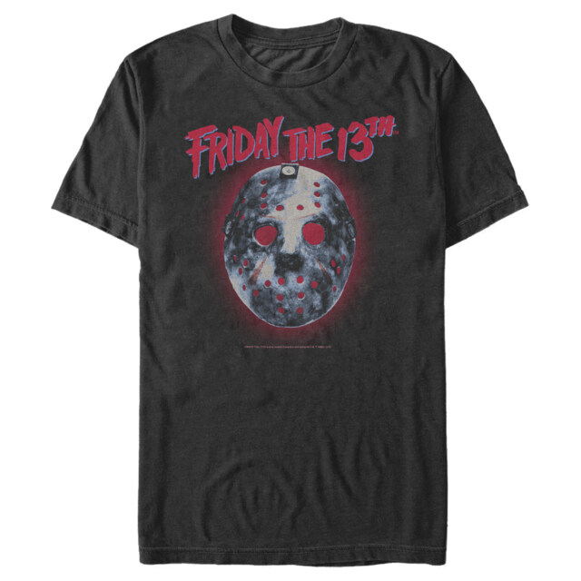 Men's Friday the 13th Jason Vorhees Glooming Hockey Mask Logo  Adult T-Shirt