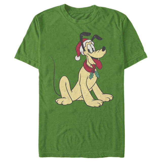 Men's Mickey & Friends Retro Festive Pluto  Adult T-Shirt