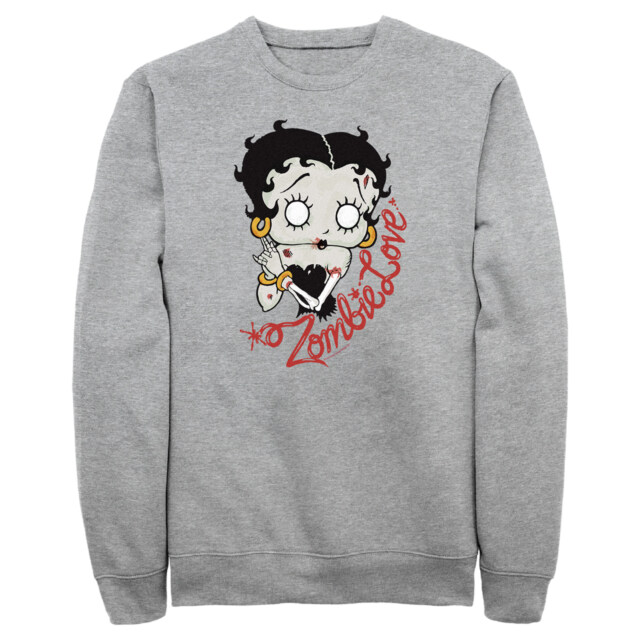 Men's Betty Boop Valentine's Day Zombie Love  Adult Sweatshirt
