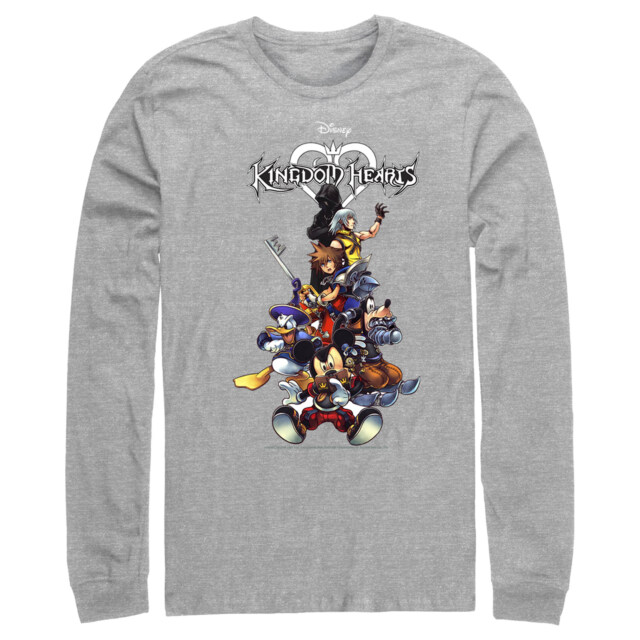 Men's Kingdom Hearts Coded Box Art  Adult Long Sleeve Shirt