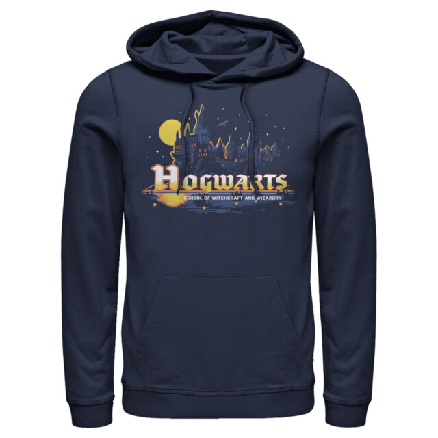 Men's Harry Potter Hogwarts Illuminating Moon  Adult Pull Over Hoodie