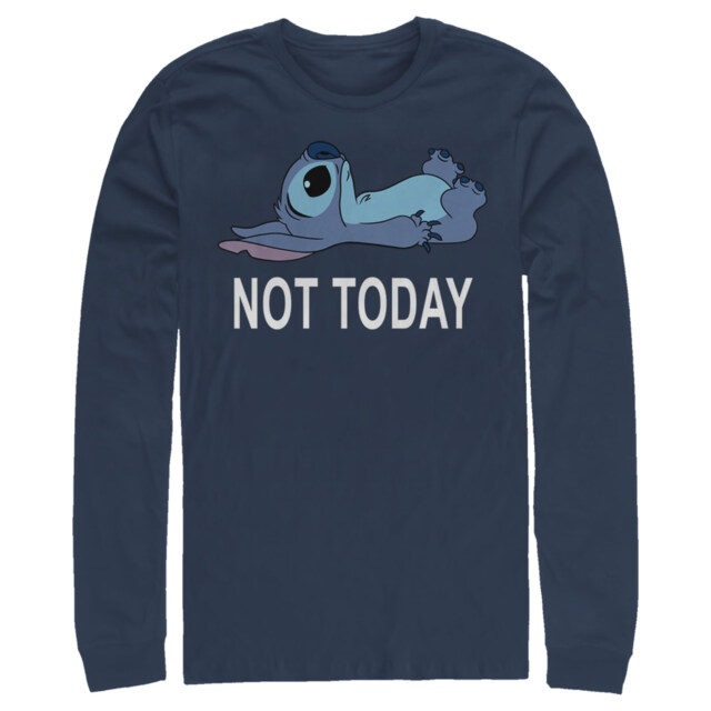 Men's Lilo & Stitch Not Today  Adult Long Sleeve Shirt