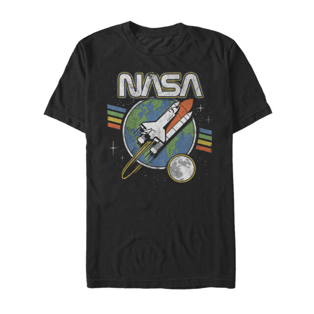 Men's NASA Retro Rocket Launch  Adult T-Shirt