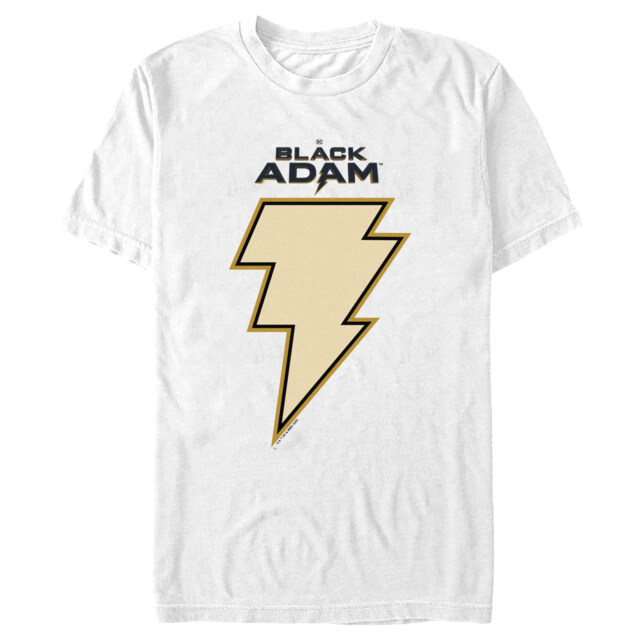 Men's Black Adam Yellow Lightning Bolt  Adult T-Shirt